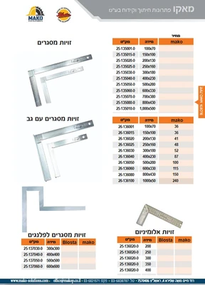 זווית מסגרים , זווית מסגרים עם גב , זווית אלומיניום , זווית מסגרים לפנלים