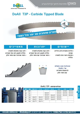 להבי DoAll T3P - Carbide Tipped Blade
